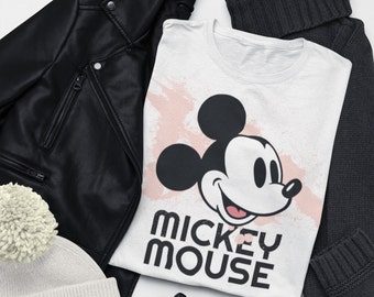 Boho Mickey Mouse Unisex Softstyle T-Shirt / Nowoczesna Myszka Miki / Myszka Miki / Disney / Koszulka / TShirt / Malowanie Myszki Miki / Różowy