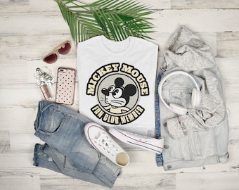 Vintage Mickey Mouse Caricature Unisex Softstyle T-Shirt / Vintage Mickey Mouse / Mickey Mouse TShirt / Mickey Shirt / Mickey T-Shirt