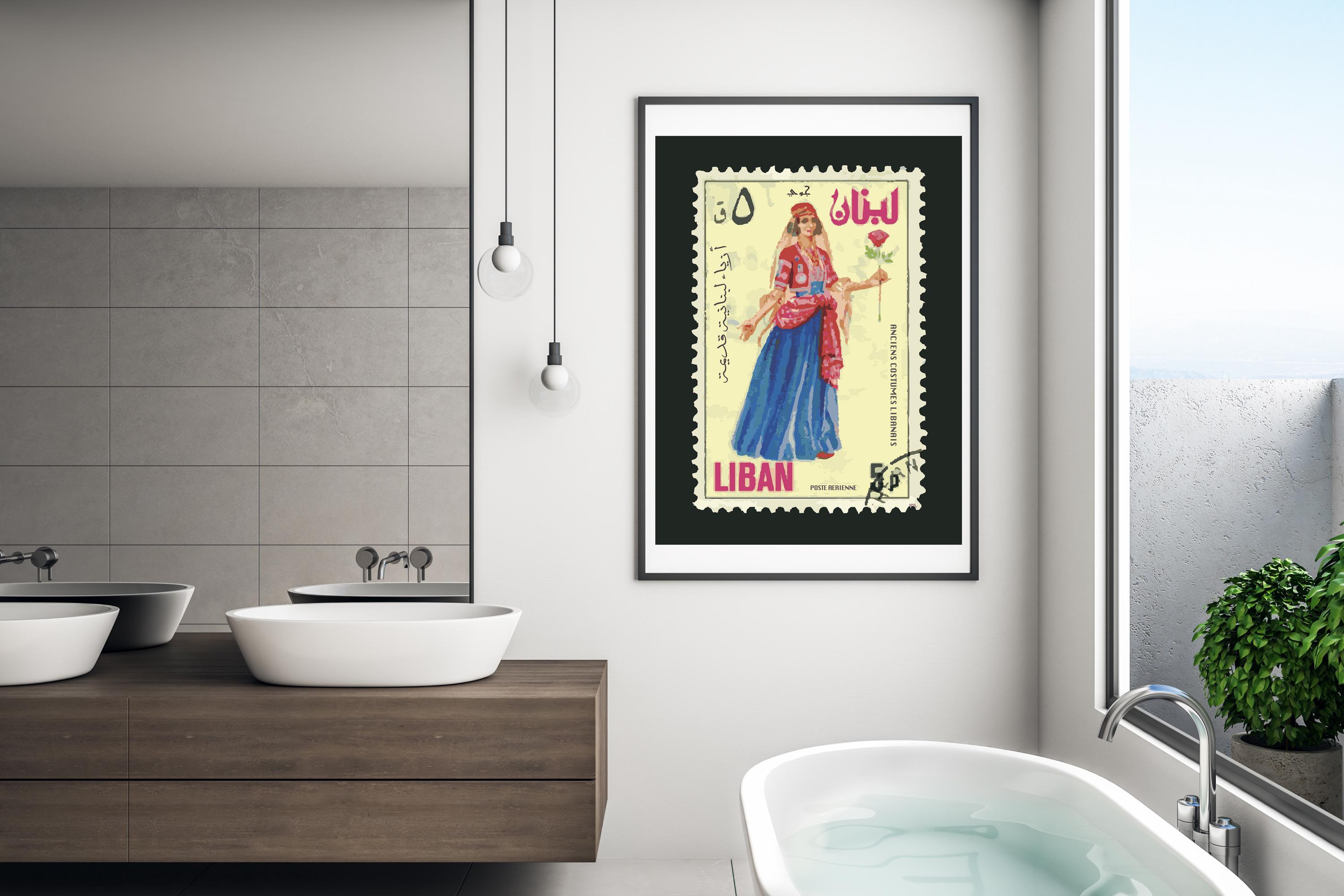 Libanesisk Pynt Colorful LEBANESE STAMP ARABIC Wall Art - Modern Print Download, Wall ...