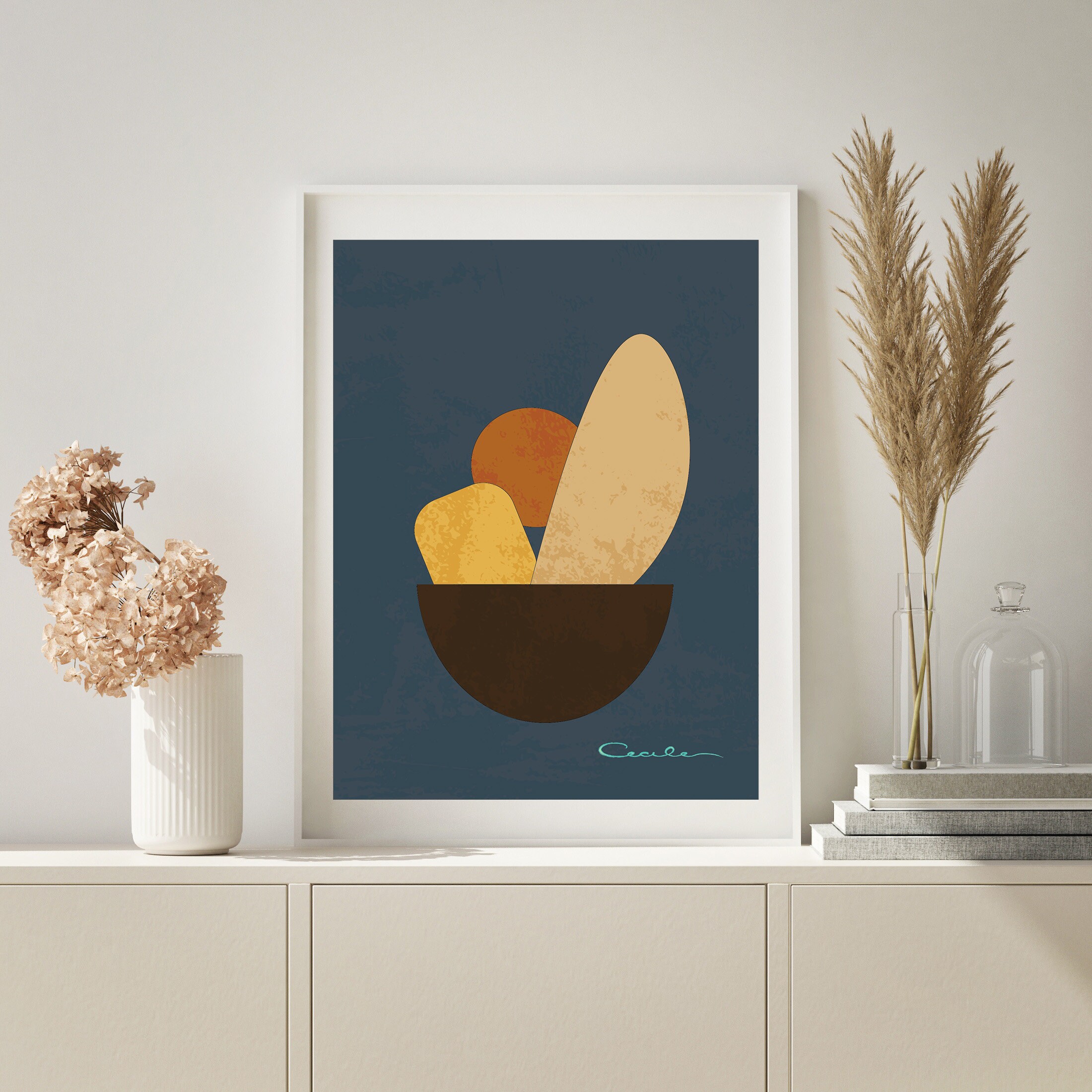 Set of 3 / Contemporary / Mid Century Art Prints , Neutral Modern Wall ...