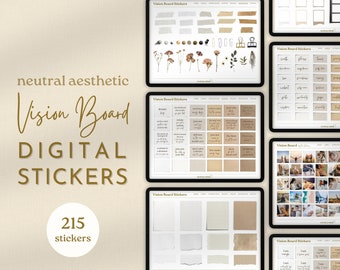 Digital Vision Board Stickers: GoodNotes Planner, Affirmations (Digital Download)