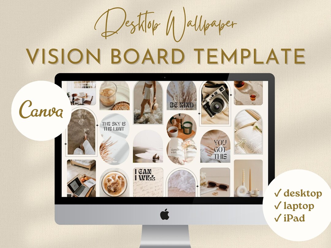 Vision Board Desktop Wallpaper Mood Board Laptop Background Canva ...
