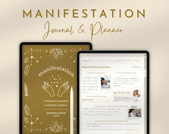 Digital Manifestation Journal | Undated Planner, Vision Board (PDF Download)