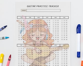 Guitar Practice Chart, Practice Log, Guitar Teacher, Guitar Practice Log, Music Practice Chart, Guitar Lessons, Practice Schedule