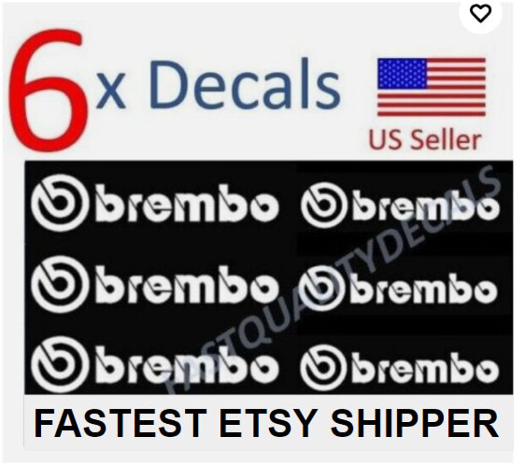 6 X Brembo Caliper Decal White US Made Free Shipping Etsy