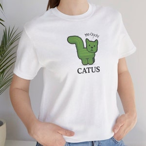 Catus the Cactus Cat Funny Unisex Tshirt Cute Cat Lover Shirt for Cat ...