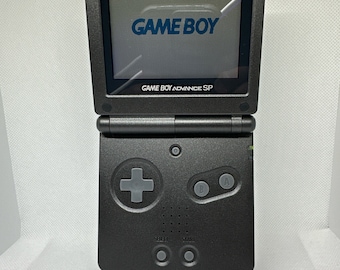 Authentic Nintendo Game Boy Advance SP - Upgraded Buttons & Shell - Black - With Charger