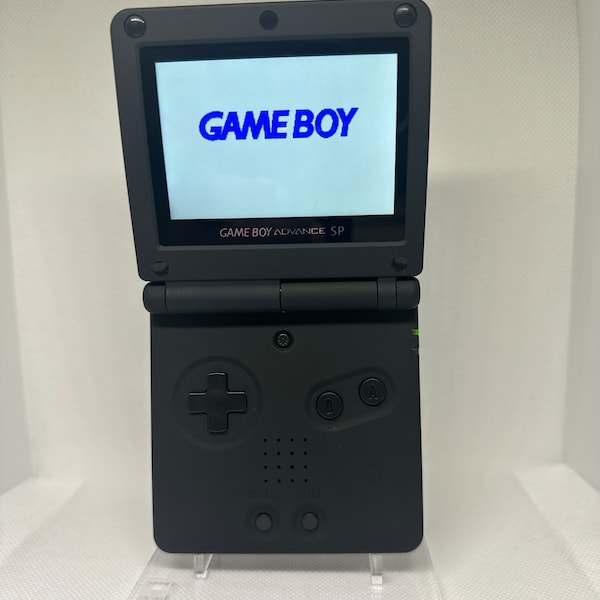 Game Boy Advance SP Matte Black - Upgraded Backlit Screen Mod Funnyplaying M2