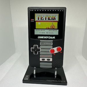 NES Themed Backlit Modded Game Boy Color (GBC), Laminated IPS Screen, Custom Shell, Buttons 2.5D