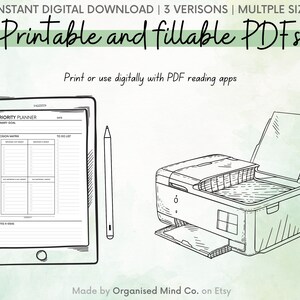 Priority Planner Printable, Task Priority Matrix, Daily Productivity ...