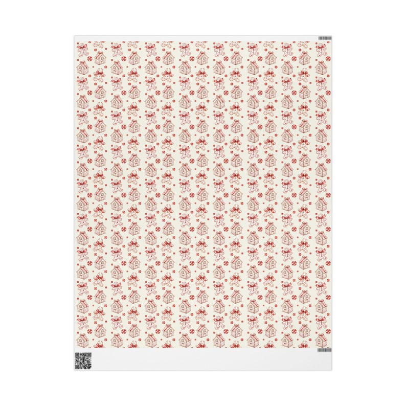 Christmas Gingerbread House Wrapping Paper, Festive Gift Wrap image 5