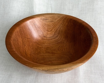 Large Cherry Dough Bowl | 12&quot; Natural Handmade Wooden Bowl | Mid-Century Modern Wooden Bowl Food Safe | Anniversary gift | Gift