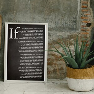 IF von Rudyard Kipling - High Quality Druck (Gedicht)