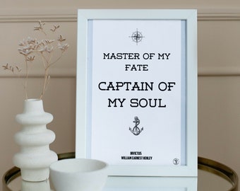 Master of my Fate, Captain of my Soul (Invictus) - High Quality Print (Poem)