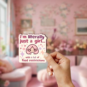Grappige stickers Ik ben letterlijk een meisje Glutenvrije waterflesstickers – Coeliakie Awareness Decal