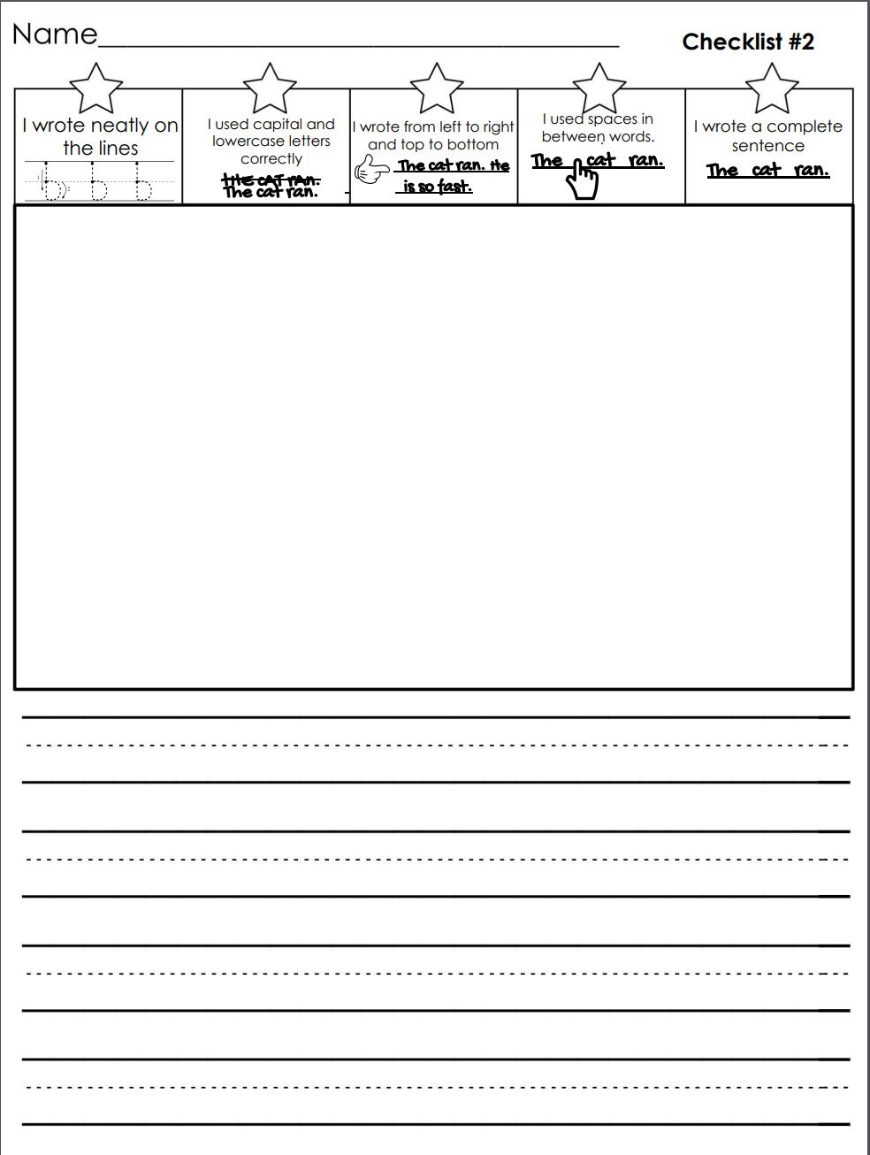 Preschool/tk/kindergarten Writing Checklist - Etsy