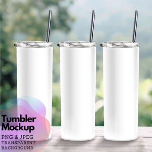 20oz skinny tumbler mockup, full view wrap mockup, tumbler png template mockup with transparent background editable digital file