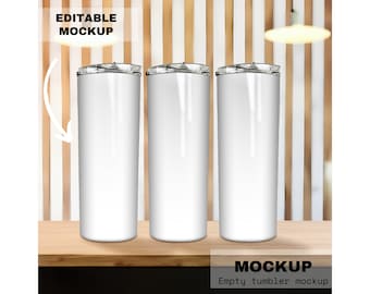 PNG 20oz skinny tumbler sublimation mockup,Sublimation mockup wrap mockup,digital tumbler mockup with transparent background product tumbler