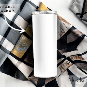 20oz skinny tumbler mockup, full view wrap mockup, tumbler mockup with transparent background product png template easy to edit with canva