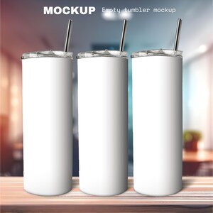 tumbler mockup 20oz skinny tumbler mockup, full view wrap mockup with transparent background product tumbler, png Template editable tumbler