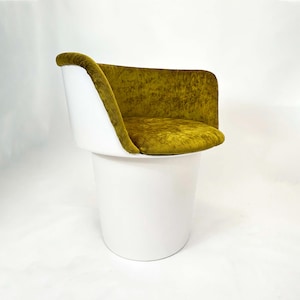 Vintage Space Age Fiberglass Mushroom Lounge Chair, 1972, Futuristic Design, Reupholstered, Retro Furniture, Mid-Century Modern