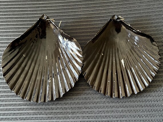 Natural Shell Statement Earrings – Oversized Beac… - image 5