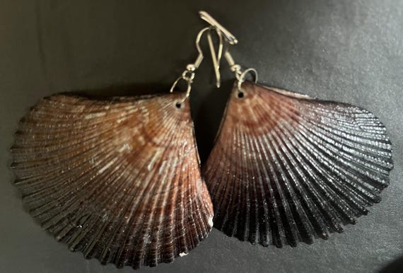 Natural Shell Statement Earrings – Oversized Beac… - image 7