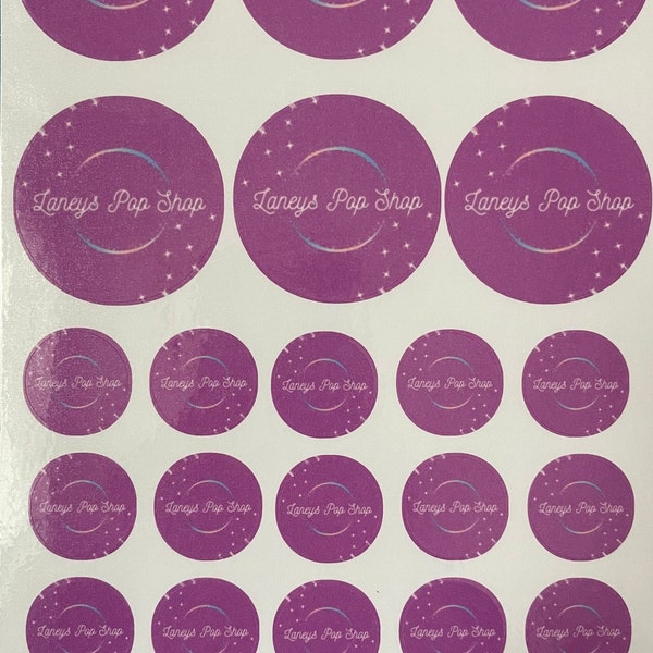 Custom Sticker sheets (business logo, thank you, birthday party, christening, communion, confirmation)