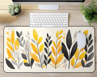 Autumn Leaves Desk Mat: Minimalist Fall Decor Mousepad