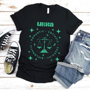 Libra Zodiac Sign T-Shirt: Astrology Graphic Tee, Birthday Gift