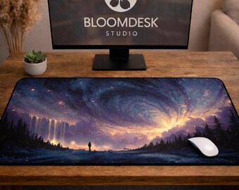 Vortex Galaxy Desk Mat | Nebula Cosmic Sky Mouse Pad