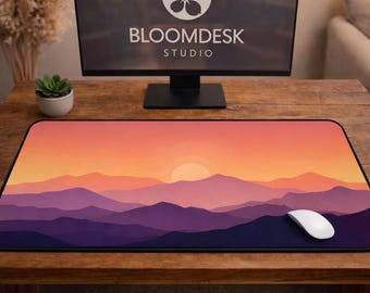 Sunset Mountain Desk Mat | Extra Large Gaming Mouse Pad