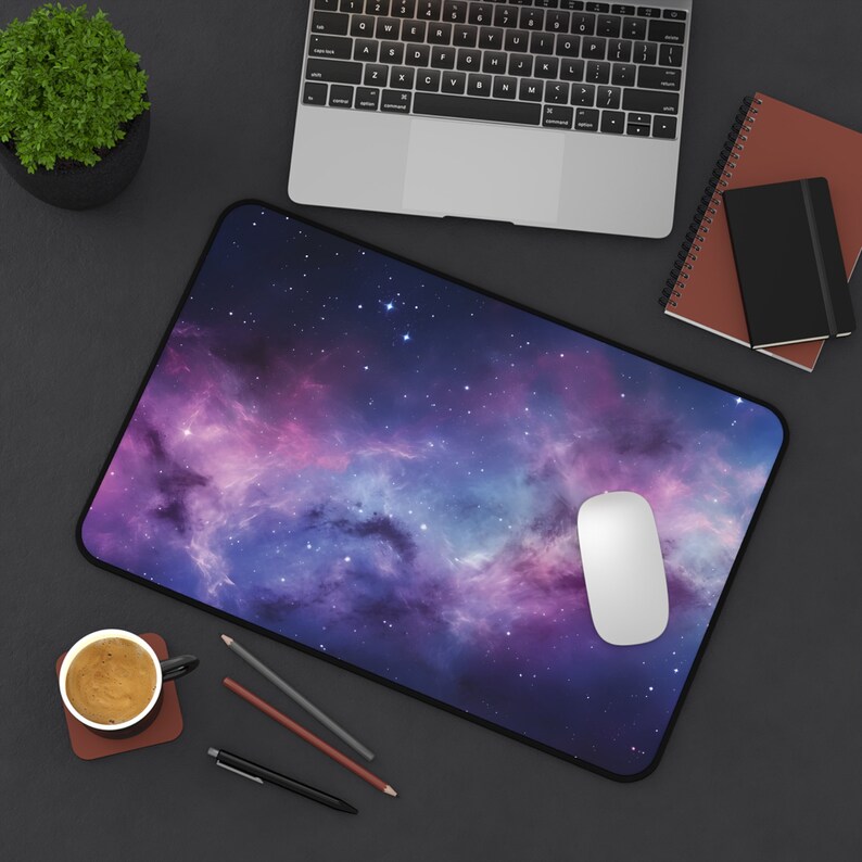 Milky Way Galaxy Desk Mat Cosmic Gifts Galactic Office Etsy