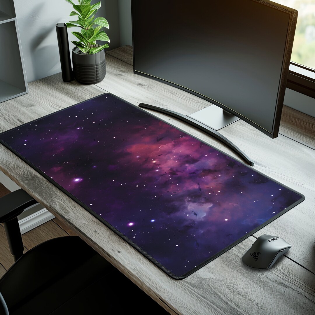 Nebula Galaxy Desk Mat, Cool Cosmic Gifts, Galactic Office Decor, Desk