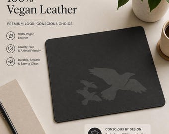 Premium musmatta i veganskt läder | Minimalistiskt skrivbordstillbehör | Halkfri musmatta | Estetisk arbetsyta | Slät glidande yta