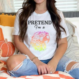 Camiseta de fingir que soy un loro, disfraz de Halloween, camiseta bonita, disfraz de Halloween para perezosos, temporada espeluznante, idea de disfraz fácil