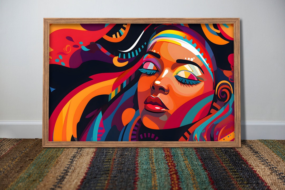 African Queen Wall Art, African Queen Print, Black Women Art, Afro