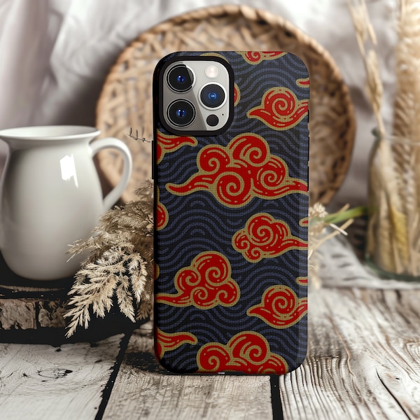 Crimson Clouds Phone Case, Lucky Clouds iPhone Case, Cute Phone Case, iPhone 12 13 14 15 Case, Dreamy iPhone Protection