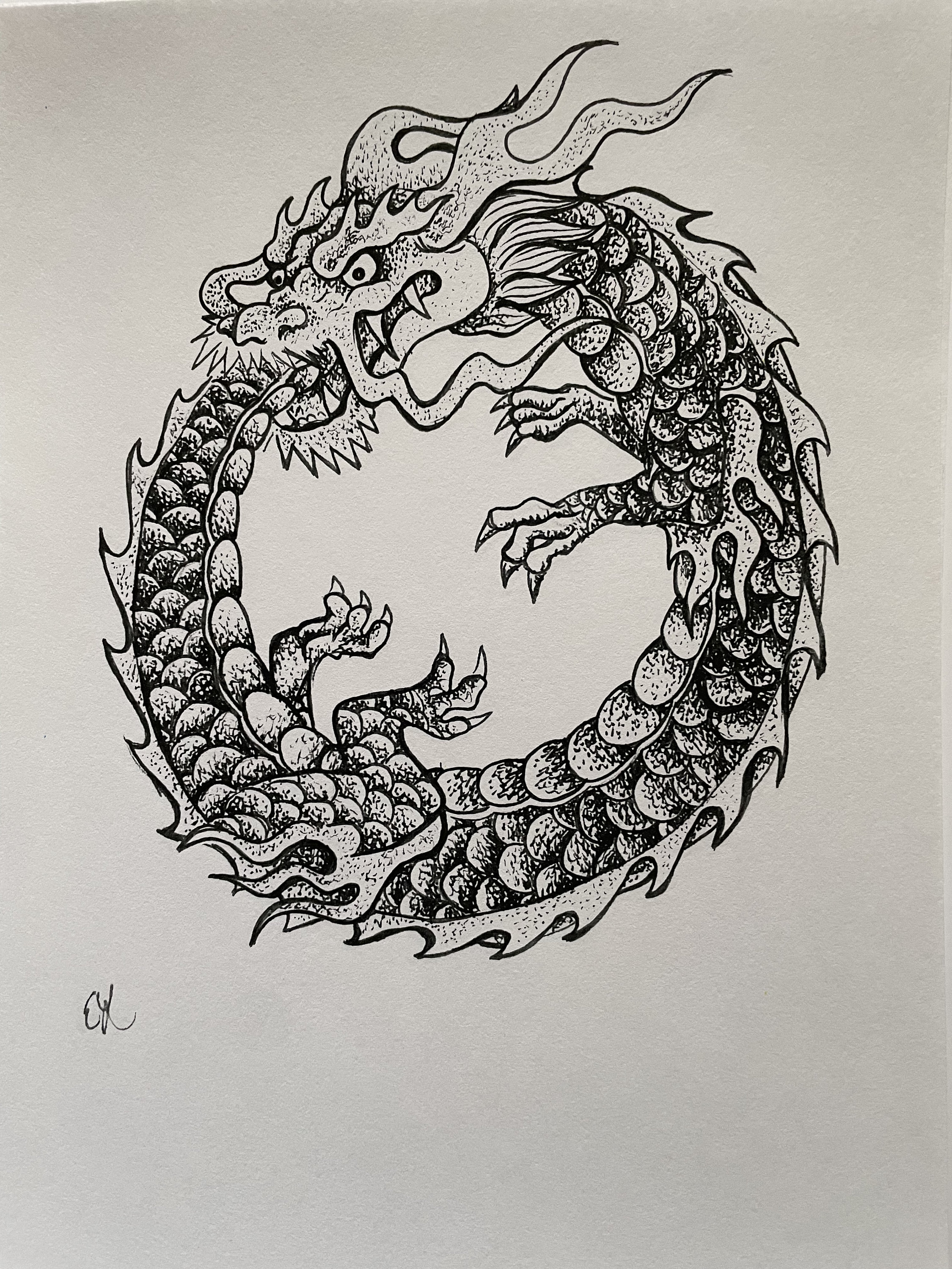 Dragon Ouroboros Print - Etsy