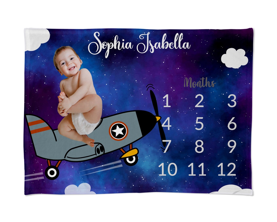 Airplane Baby Blanket, Airplane Growth Chart, Airplane Blanket Airplane Wall Art, Milestone