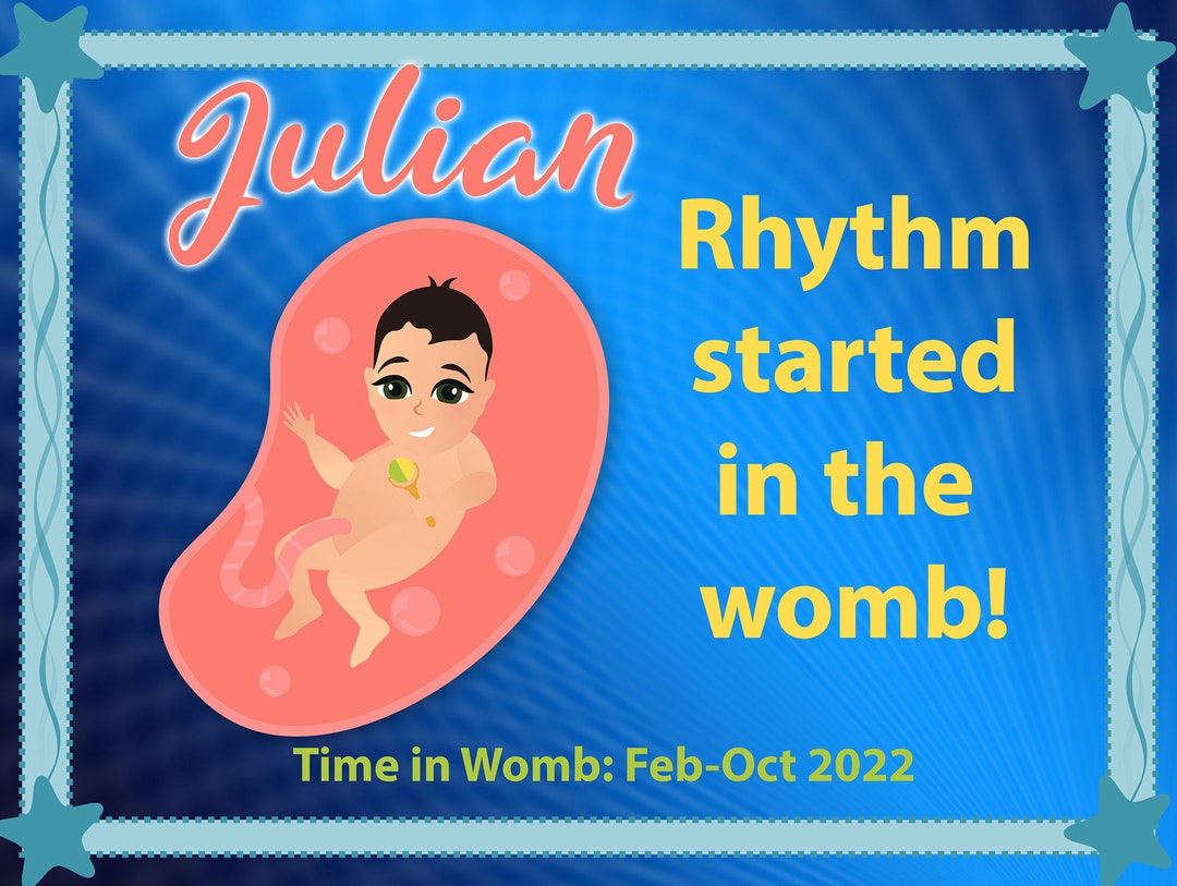 Cartoon Baby in Womb, Womb Baby, Womb Time Blanket, Unusual Baby