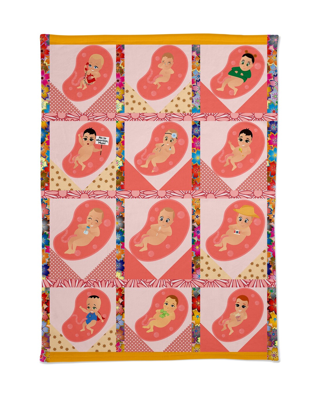 Cartoon Baby Blanket,personalized Baby Blanket, Cartoon Baby Womb