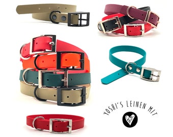 19 mm BioThane collar with a heart for animal welfare | Individual | Handmade | Dog collar | 38 different colors