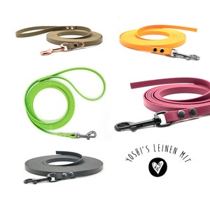 13mm BioThane Hundeleine mit Herz für den Tierschutz | Individuell | Handgemacht | Schleppleine | Set mit Halsband | 38 verschiedene Farben