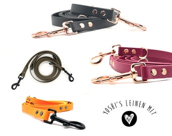 19 mm BioThane dog leash, 3-way adjustable, with a heart for animal welfare | Individual | Handmade | Training leash | 38 different colors