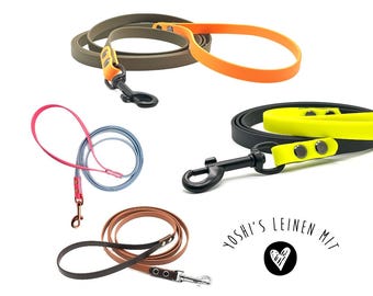 13 mm BioThane dog leash, two-tone with a heart for animal welfare | Individual | Handmade | 38 different colors