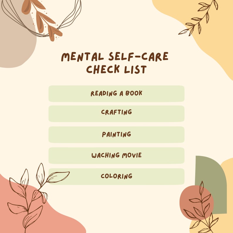 Mental Health Checklists Improve Health Mental Checklist - Etsy