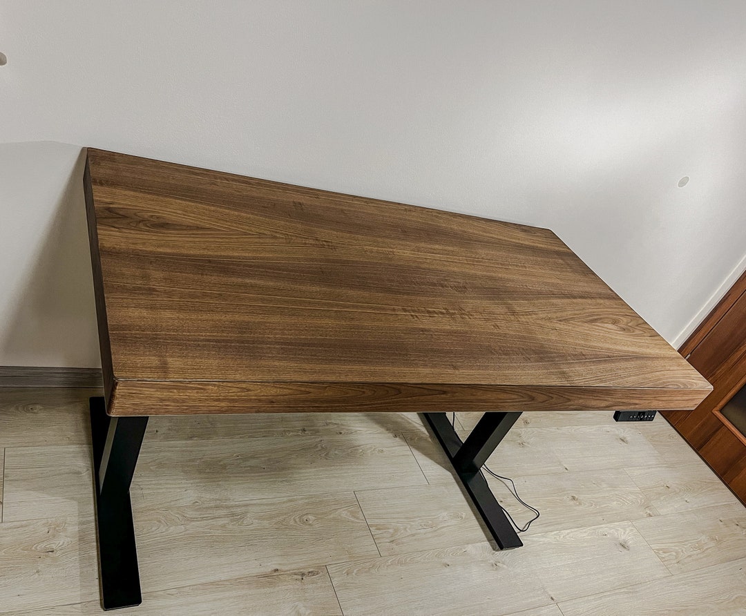 Tostil Standing Desk, 2in1, Desk PC Case, Solid Wood Desk Top, Computer