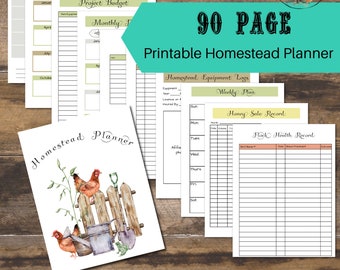 Homestead Planning Binder: 90-Page Farm Planner (Digital Download)