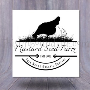 Grazing Chicken Logo, Free Range Chicken Logo, Homestead Logo, Pre-made Logo, Custom Farm Logo, Farm Branding, Logo Design